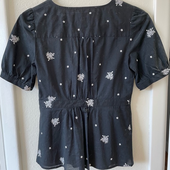 Ann Taylor Loft Petite black button-down top - Picture 2 of 3